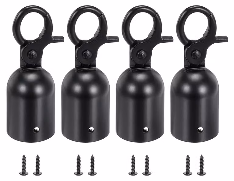 Paraurti per cavi, dimensioni 28x80 mm, confezione da 4 pezzi, colore nero, realizzato in lega di alluminio