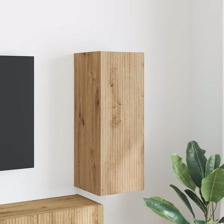 Mobile TV da parete vidaXL in stile moderno, colore marrone, L/P/H: 30 x 31 x 80 cm