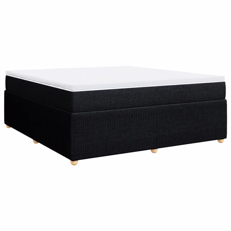 Giroletto a Molle con Materasso Nero 180x200 cm in Tessuto