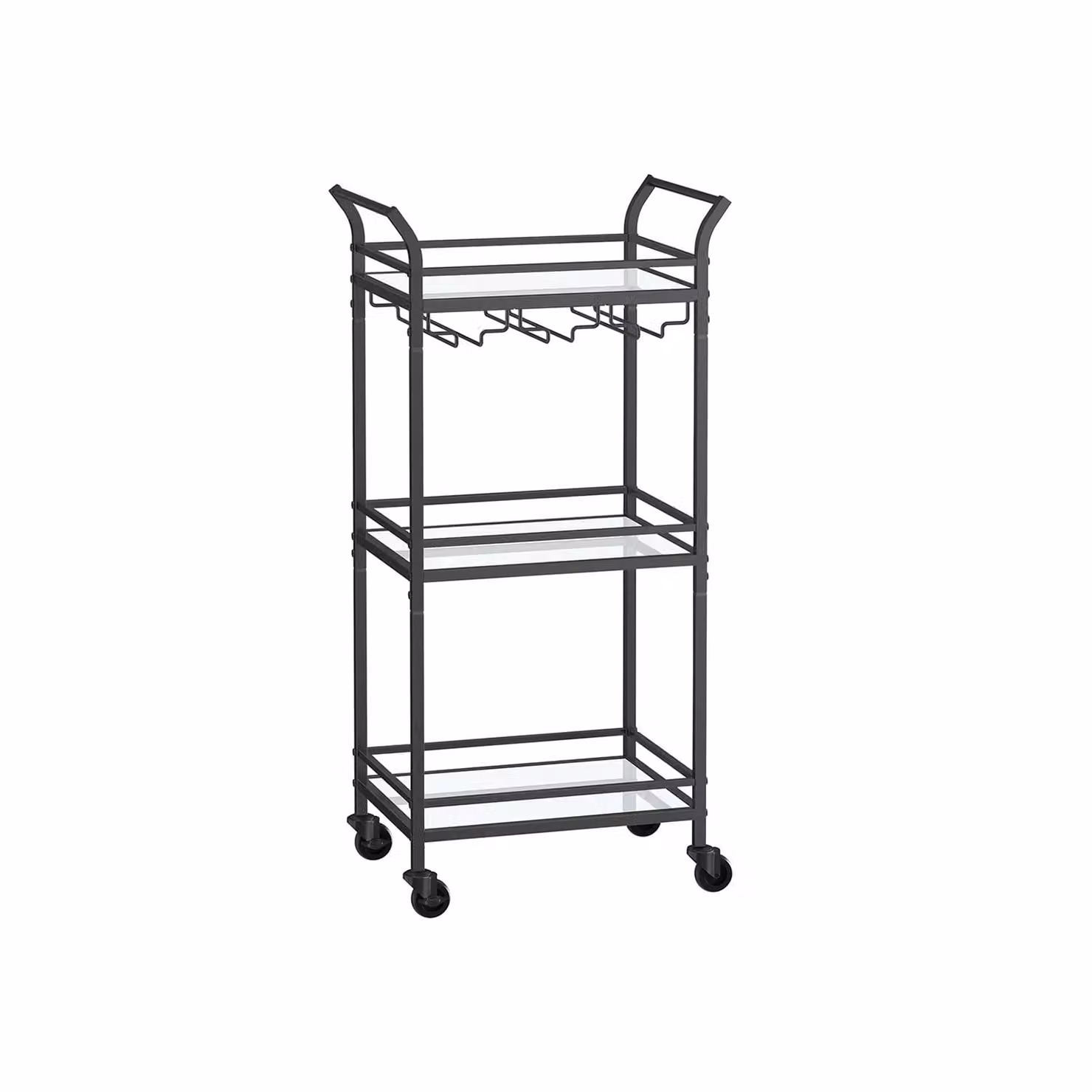 Carrello da Cucina a 3 Ripiani, Nero