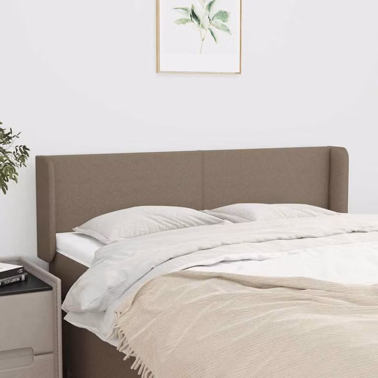 Testiera ad orecchio vidaXL in tessuto beige/grigio L: 147 cm, P: 16 cm, H: 78-88 cm