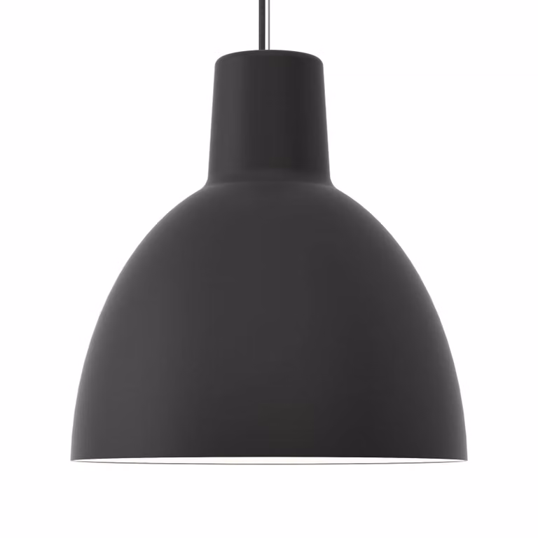 Louis Poulsen Lampada a sospensione Toldbod 400, dimmerabile, Nero, Soggiorno / Sala da pranzo, Alluminio, Design, Lampada a sospensione