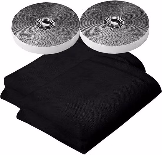 Zanzariera autoadesiva regolabile, confezione da 2, dimensioni 130x150 cm, zanzariera per finestre, autoadesiva, rimovibile senza lasciare residui (nera)