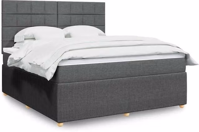 Giroletto a Molle con Materasso Grigio Scuro 180x200 cm Tessuto 3292136