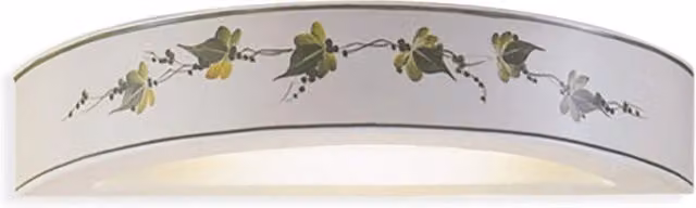 Applique Classica Trieste Ferroluce in Ceramica Bianca e Verde con Decorazione Filo Prato, 1 Luce R7S da Parete