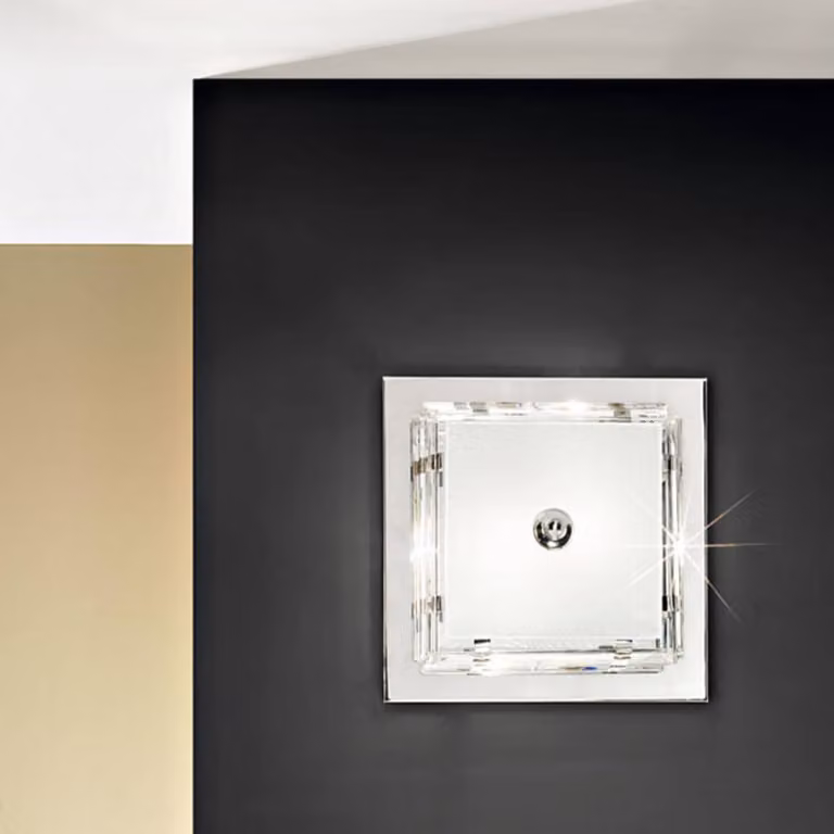 austrolux Plafoniera soffitto Ontario, dimmerabile, Cromo / Argento, Soggiorno / Sala da pranzo, Cristallo, Plafoniera