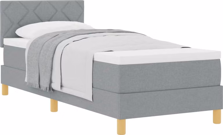 Letto a molle con cuscino Grigio chiaro 80 x 200 cm Tessuto