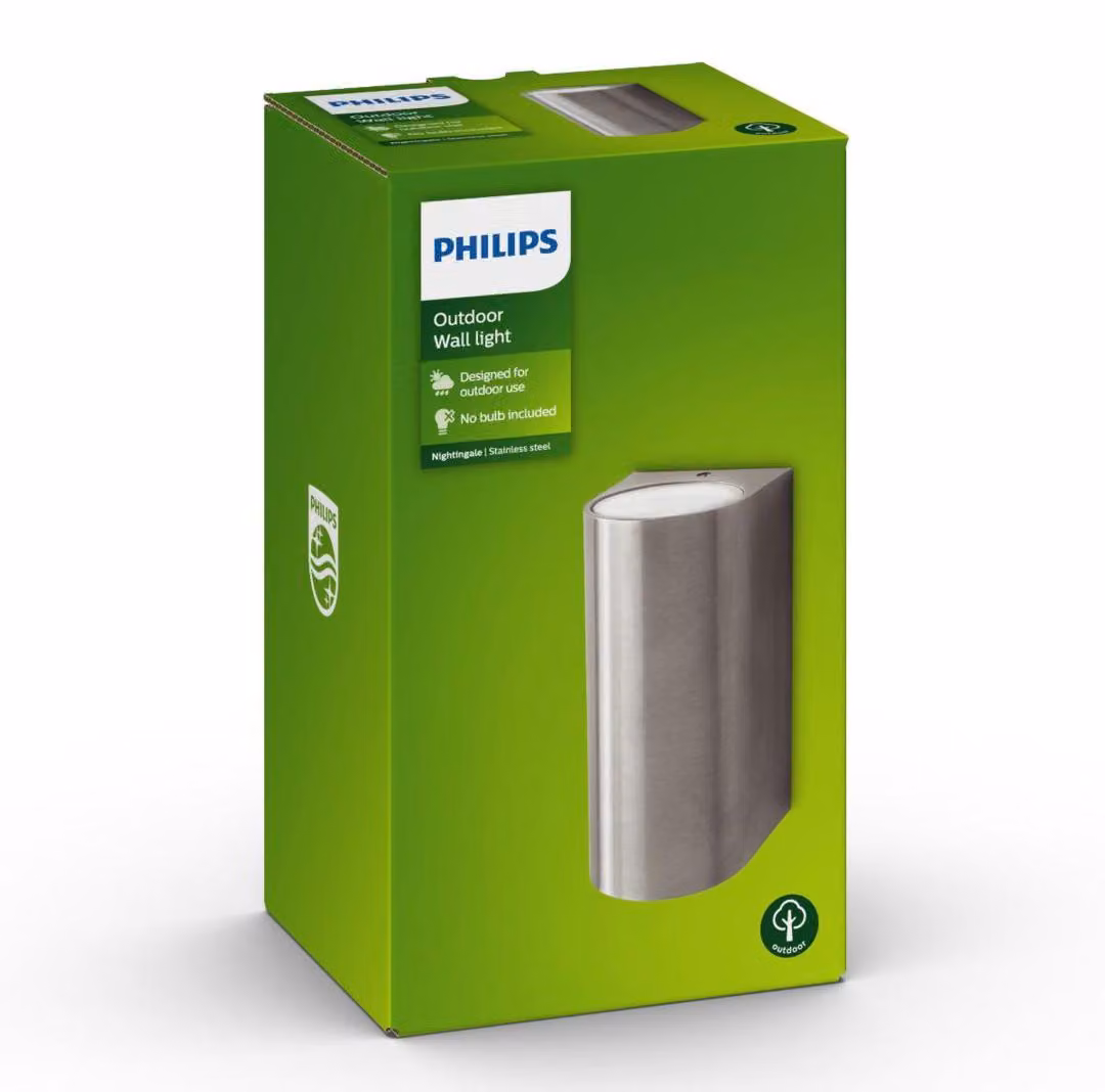 Lampada da parete per esterni a doppia illuminazione Nightngale Grigio