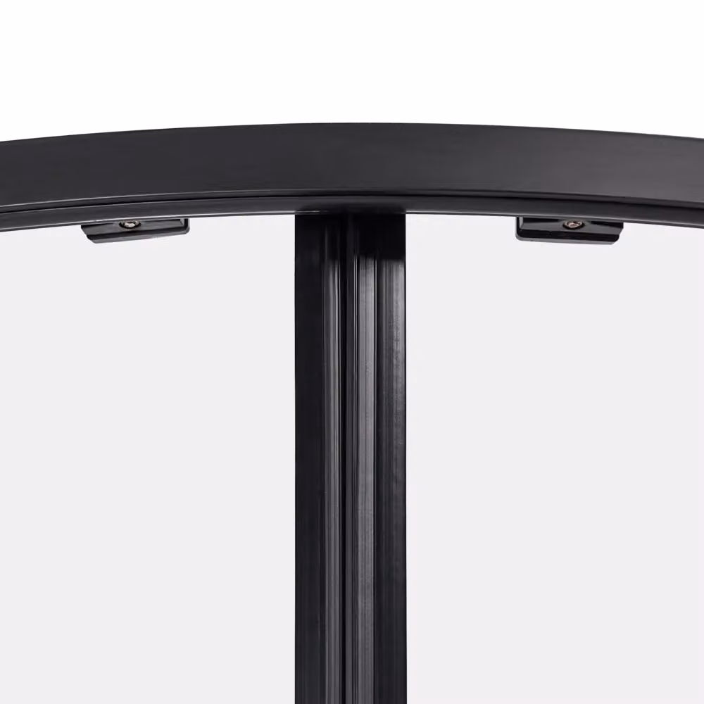 Box Doccia Semicircolare Beliani in Vetro Temperato con Doppia Porta Scorrevole, Colore Nero e Trasparente, L/P/H: 80 x 80 x 185 cm – 2