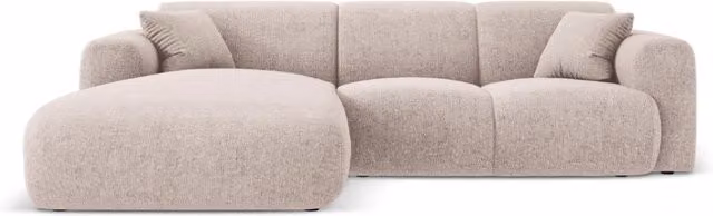 Divano angolare sinistro Nolio Cosmopolitan Design a 4 posti in ciniglia beige L/P/H: 260 x 114 x 72 cm – 1