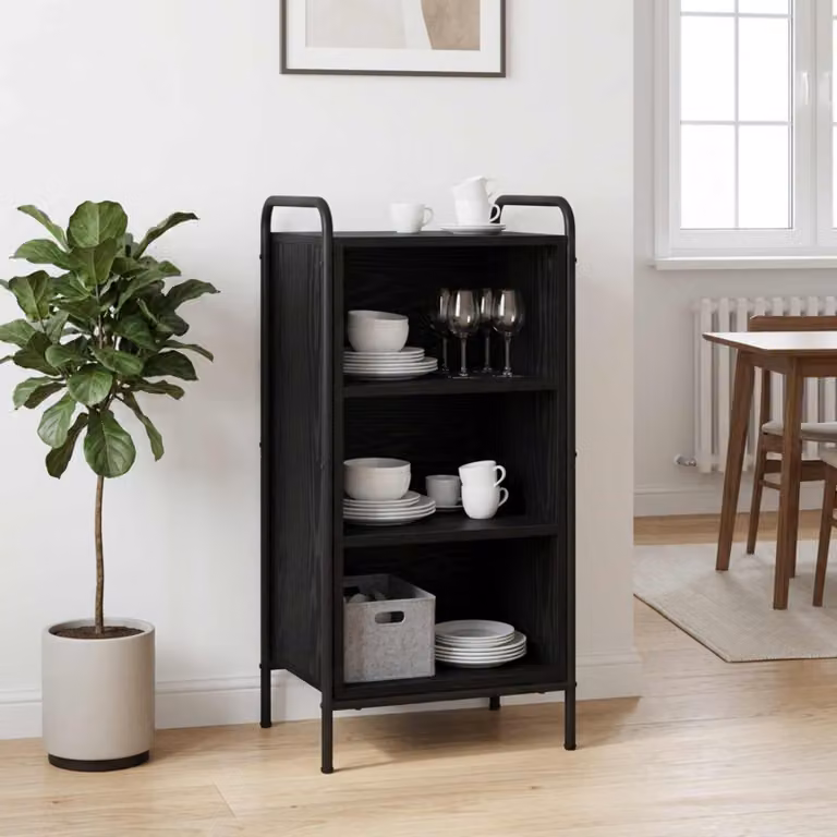 vidaXL Credenza Rovere Nero 97 x 33 x 81 cm Legno ingegnerizzato