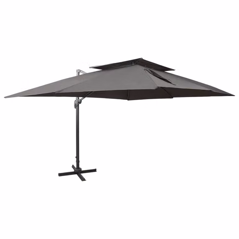 Maison Exclusive - Ombrellone a braccio con doppio tettuccio, antracite, 400 x 300 cm