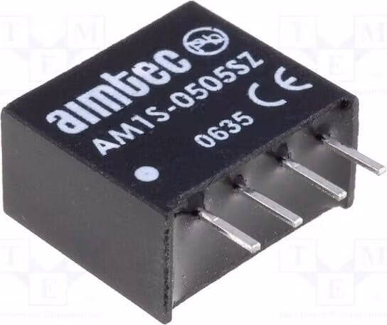 1x Convertitore: DC/DC, 5VDC in uscita, 200mA, package SIP4, tensione di ingresso: 21,6÷26,4V, potenza: 1W, peso: 1,8g, modello: AM1S-2405SZ, tipo: DC/DC
