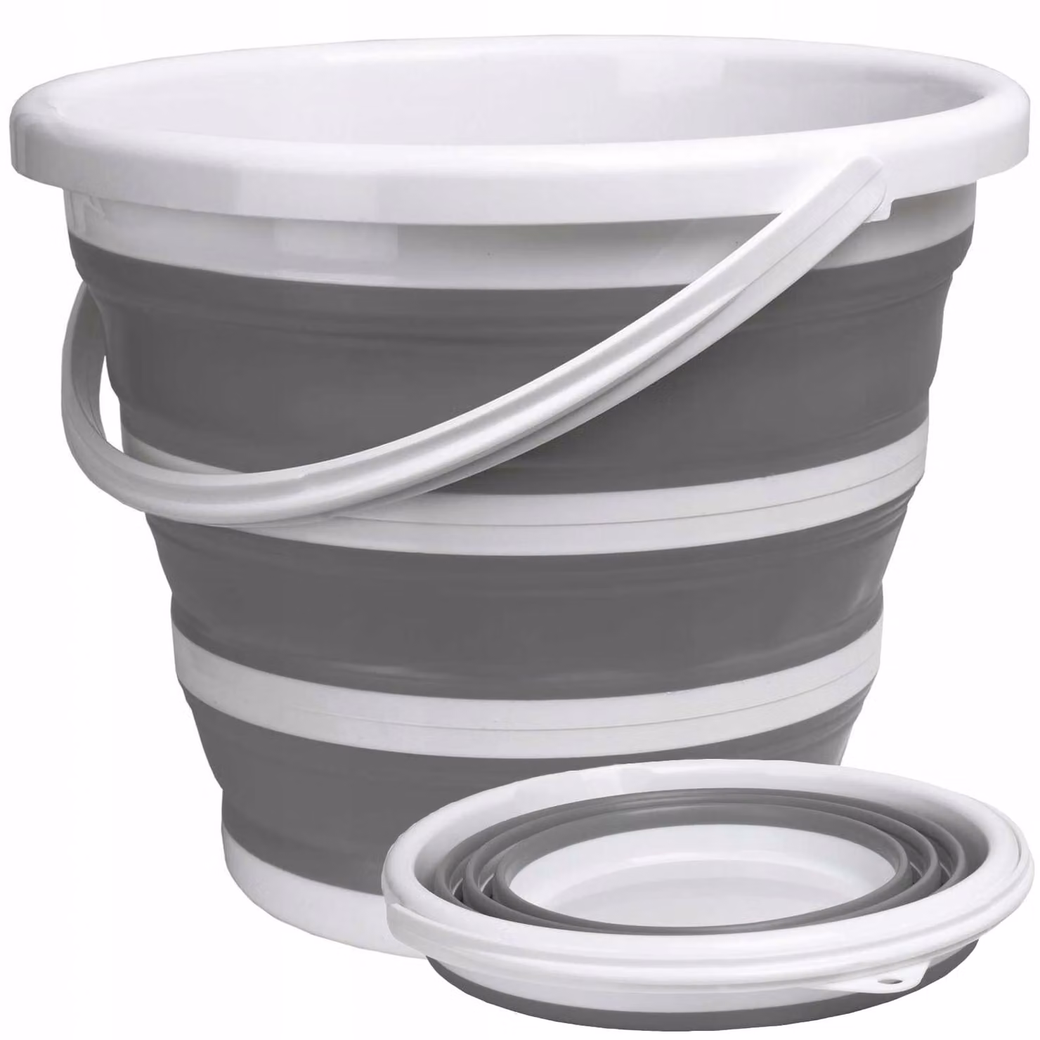 Secchio pieghevole Compact 32 cm bianco-grigio