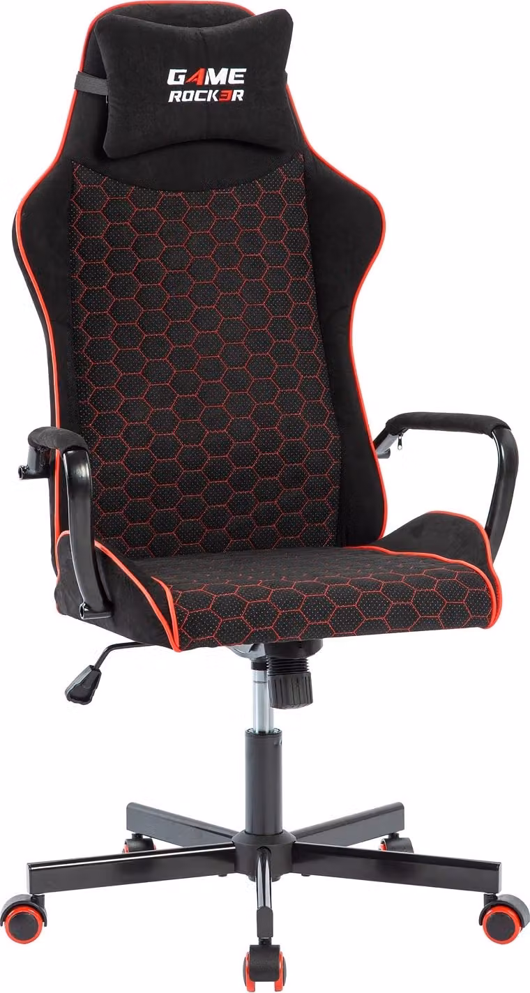 Sedia da gioco - nero - rosso - microfibra - Pelle finta - regolabile in altezza