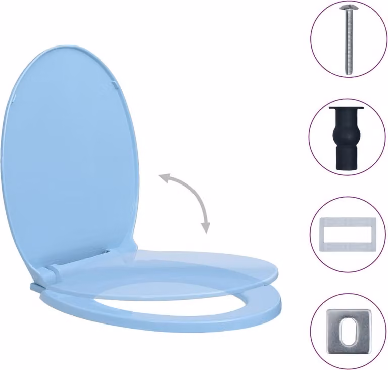Copriwater Chiusura Ammortizzata e Sgancio Rapido Blu Ovale