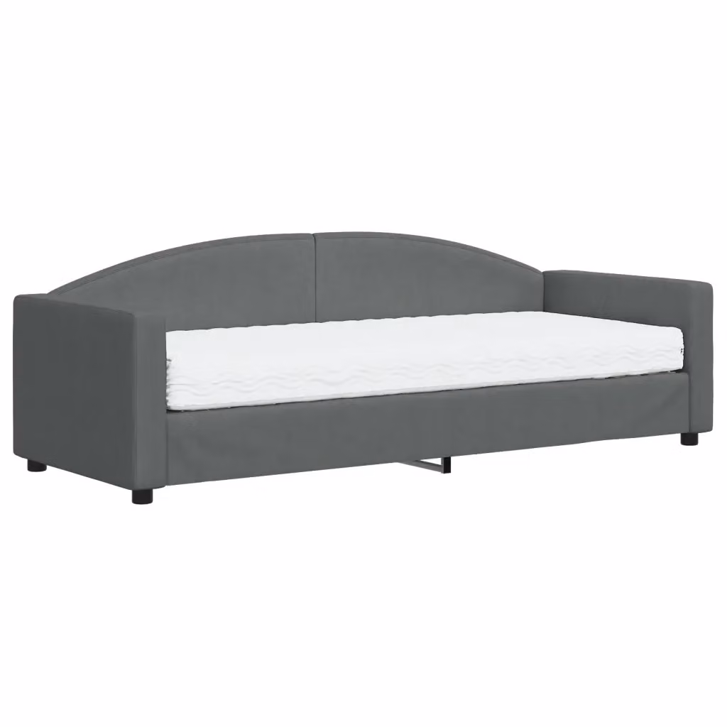 Divano Letto Moderno vidaXL in Tessuto Grigio con Funzione Letto L/P/H: 80 x 200 cm – 2