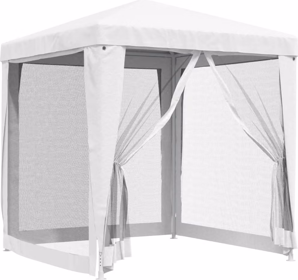 Tendone per Feste con 4 Pareti in Rete 2x2 m Bianco
