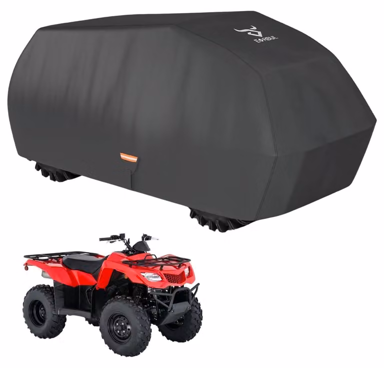 Copertura protettiva per quad ATV, realizzata in tessuto 420D, adatta a tutte le condizioni atmosferiche, dimensioni 210x120x115 cm, con riflettori e cintura regolabile