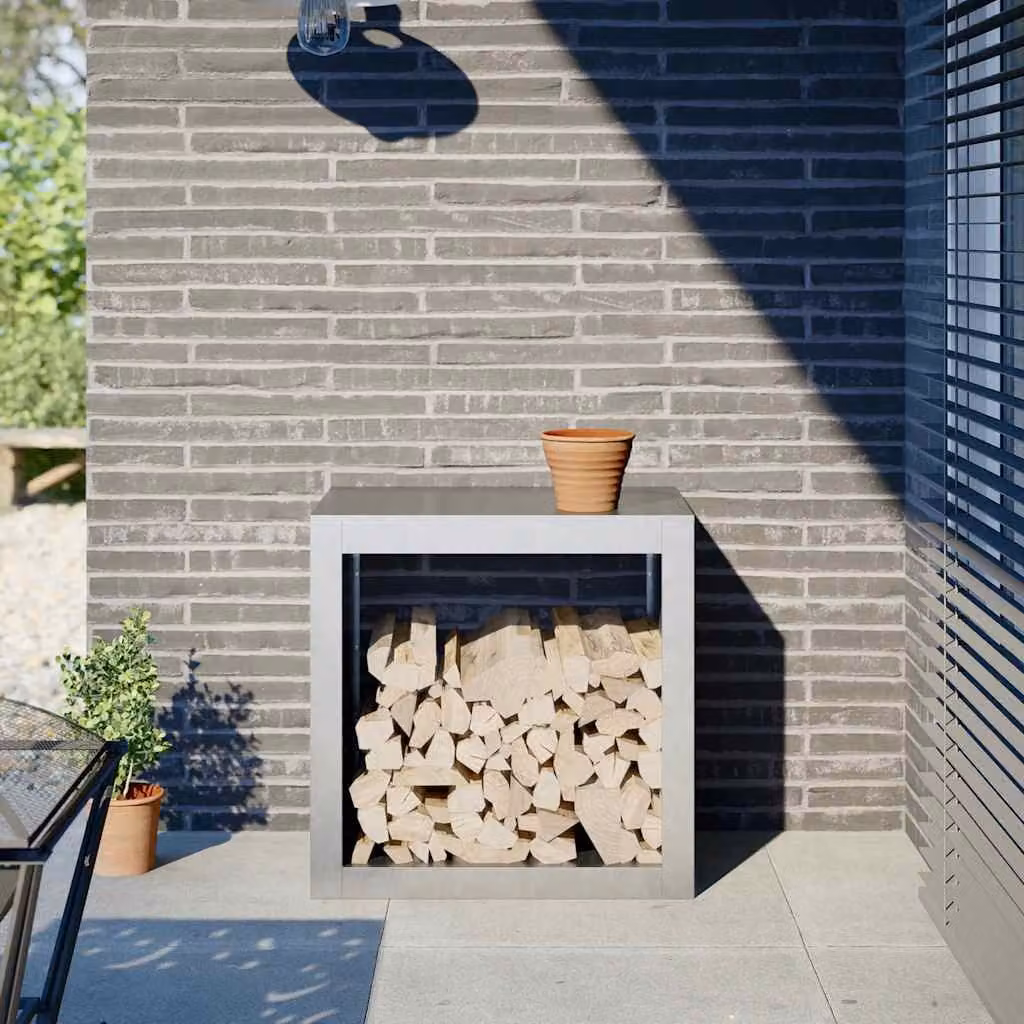 Rastrelliera per legna vidaXL in acciaio zincato grigio L/P/H: 60 x 40 x 60 cm