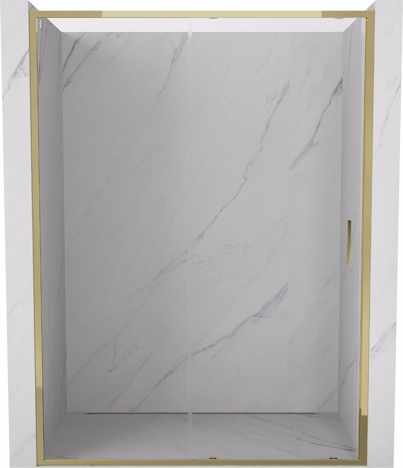 Mexen Exo porta doccia scorrevole 155 cm, trasparente, oro - 8151-155-000-50-00
