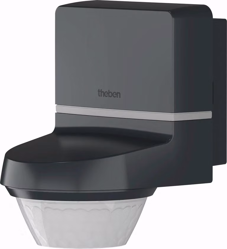 Rilevatore di movimento Theben, montaggio a parete, 280°, 24 m, controllo tramite app (Bluetooth), antracite, 1 pz.