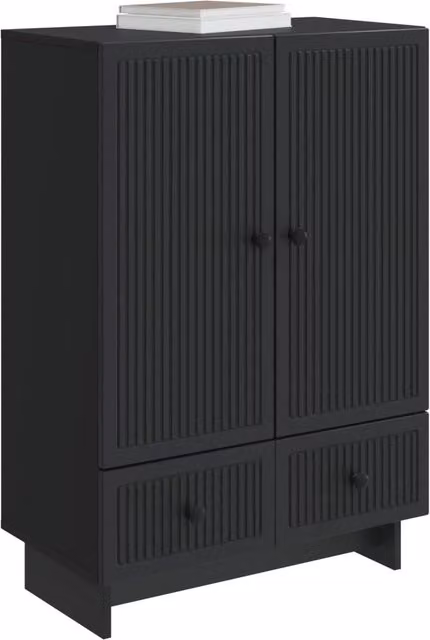 Credenza | Madia | Buffet da pranzo | Armadio da pranzo Nero 66 x 34,5 x 95 cm Legno ingegnerizzato