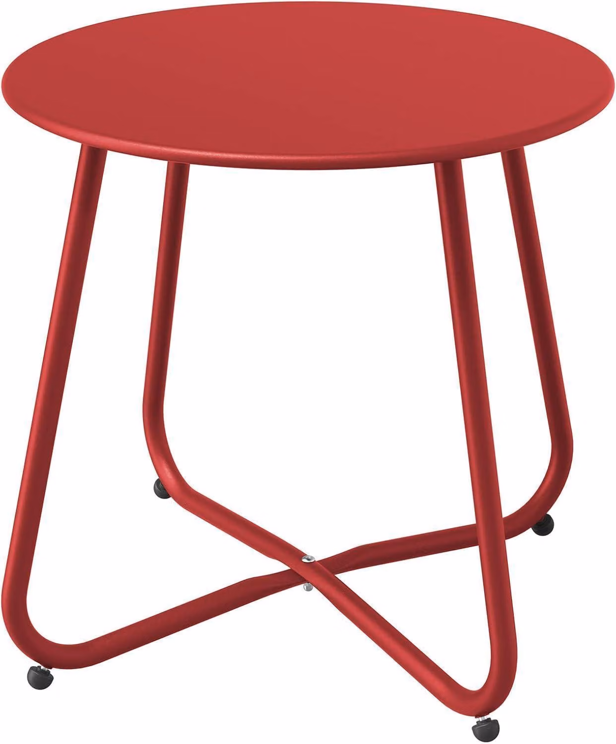 Tavolino da caffè rotondo da giardino all'aperto Stabile leggero 45x45cm Rosso