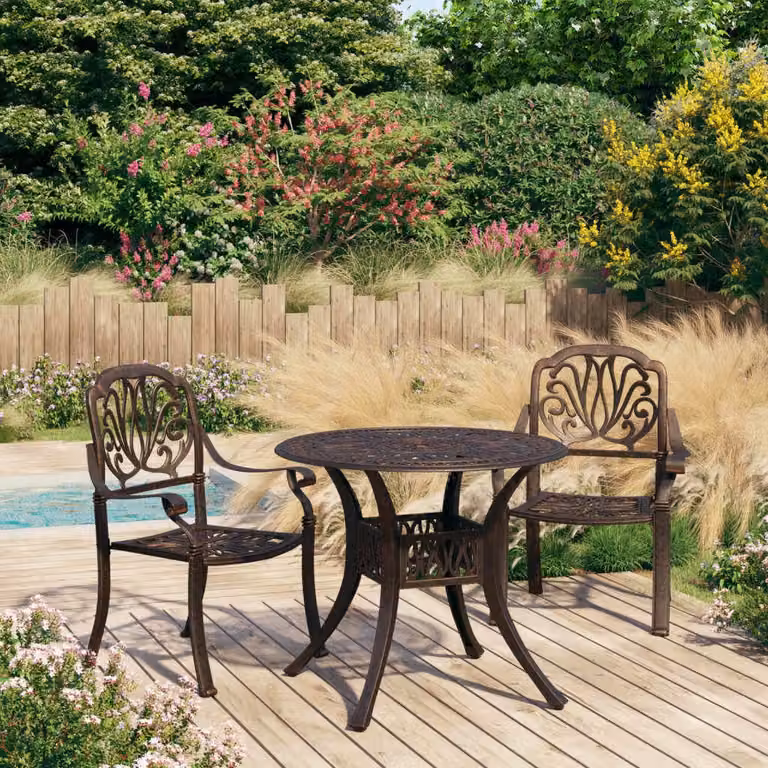 Maison Exclusive - Set da bistrot da 3 pezzi in fusione di alluminio color bronzo