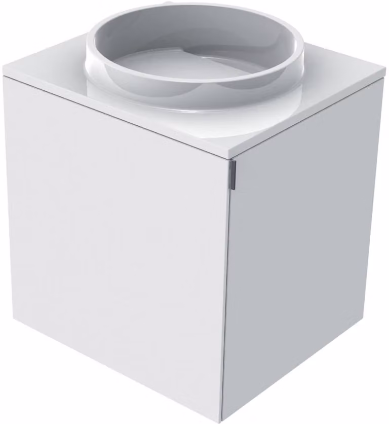 emco evo 450 lavabo pour invités, blanc optique, 450x450x508mm, 958227414, 958227414