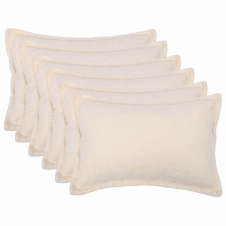 Set di 6 federe vidaXL HOUTEN in tessuto bouclé color crema, L 50 cm x P 70 cm
