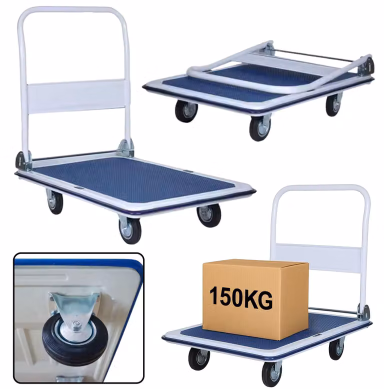 Carrello da magazzino per trasporto con piattaforma fino a 150 kg