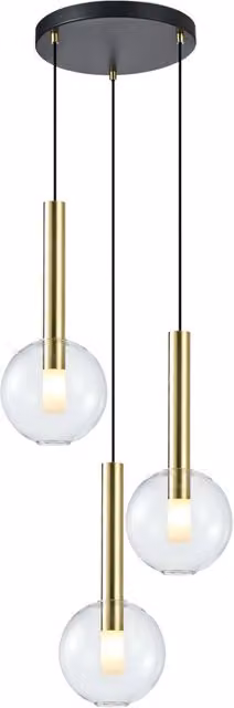 Lampadario Milagro Niko oro Ø35 3 luci G9 metallo vetro