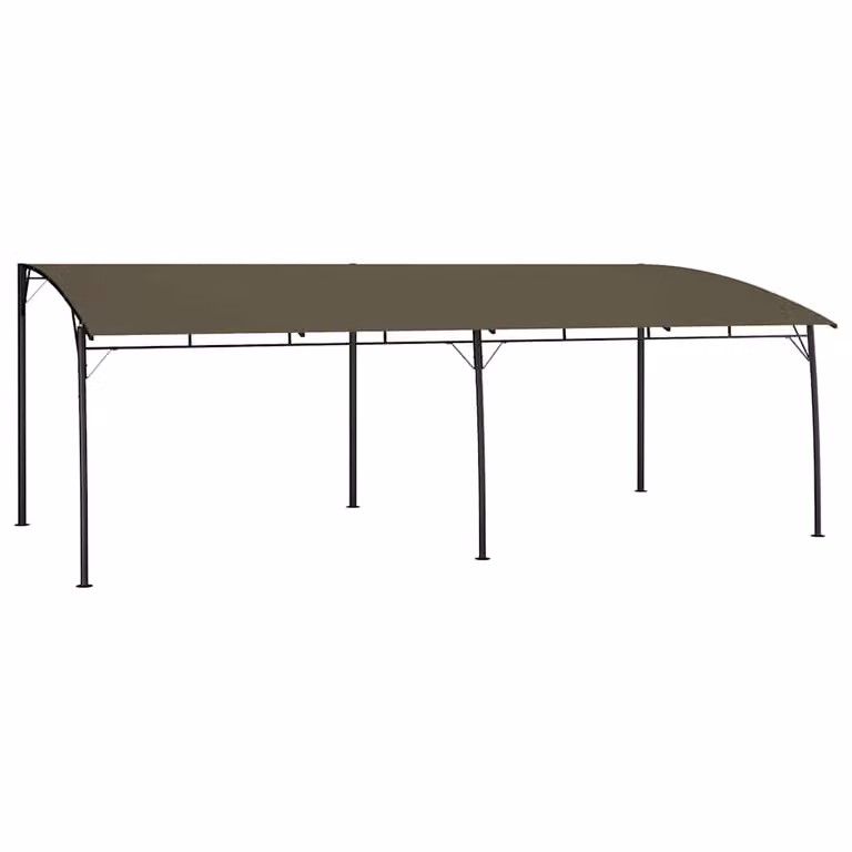 vidaXL Tenda Parasole da Giardino in Poliestere e Acciaio, Colore Beige o Grigio, L: 600 cm, P: 300 cm, H: 255 cm