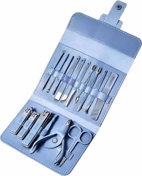 Verk 27609 Set per manicure da 16 pezzi in astuccio, blu