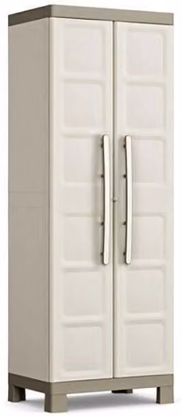 Keter Armadio Excellence Grigio Multiuso con Ripiani Interni e Serratura L/P/H: 65 x 45 x 182 cm