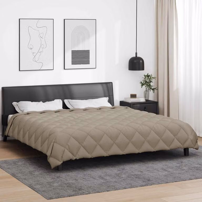 Piumone invernale vidaXL in microfibra traspirante, Grigio, L 200 x P 220 cm