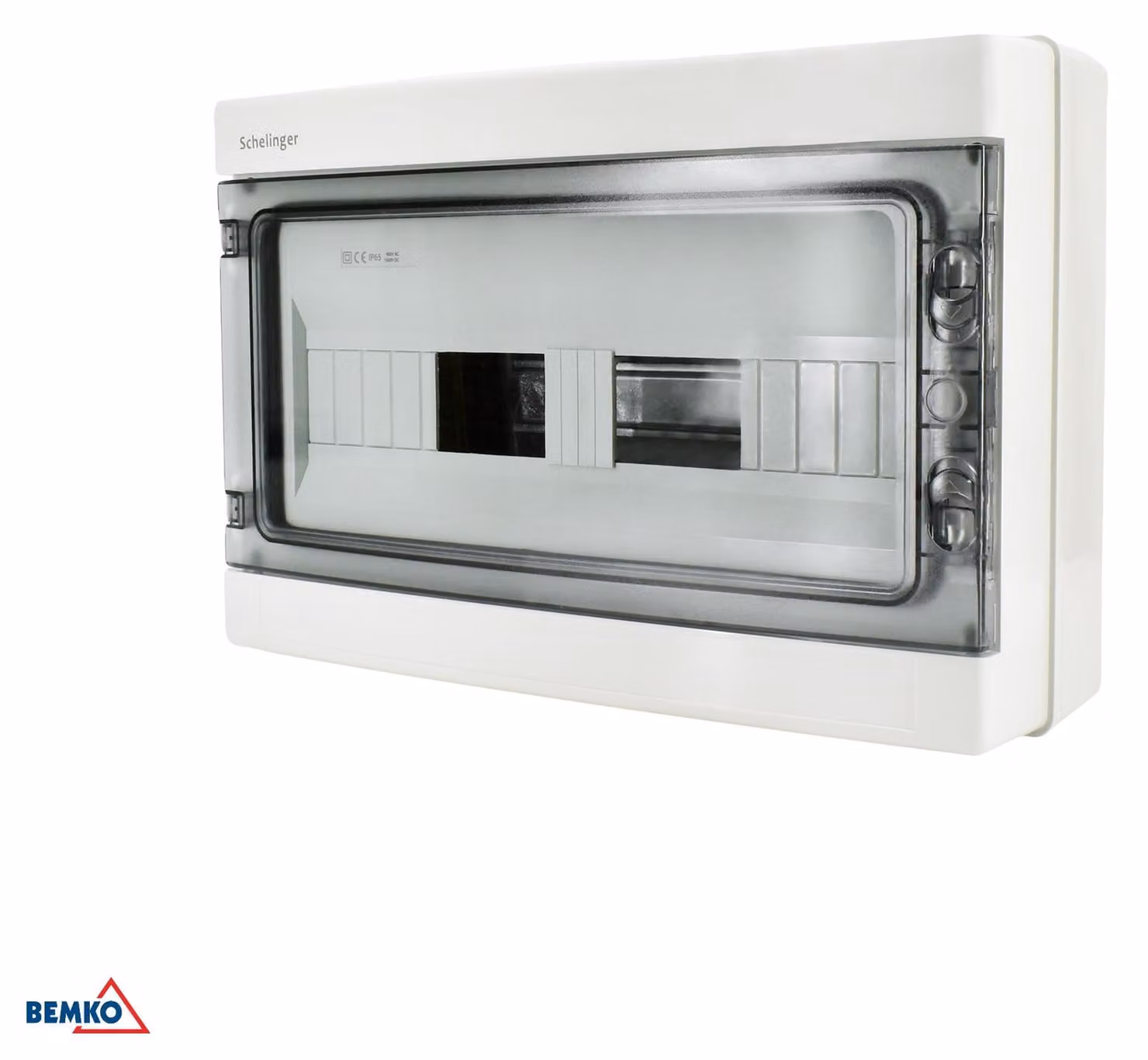 Quadro di distribuzione a parete, grado di protezione IP65, a 1 fila, per 18 moduli, con 18 morsetti di linea e 18 morsetti di terra
