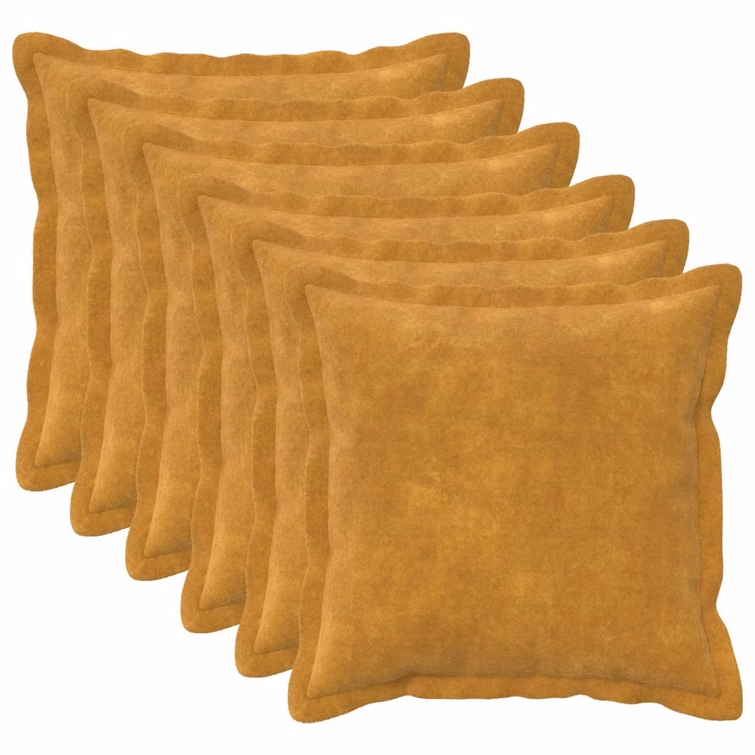 Set di 6 federe vidaXL HOUTEN gialle in microfibra, L 50 cm x P 50 cm