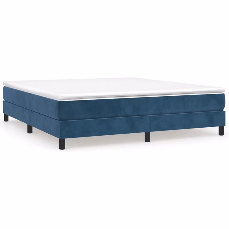 Struttura Letto a Rete a Molle Blu Scuro 160x200 cm in Velluto