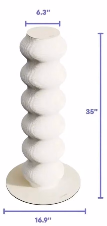 Albero per gatti - Tiragraffi per gatti - Autoportante - 3 livelli - Cavo di carta resistente ai graffi - 43x16x89 cm - Bianco