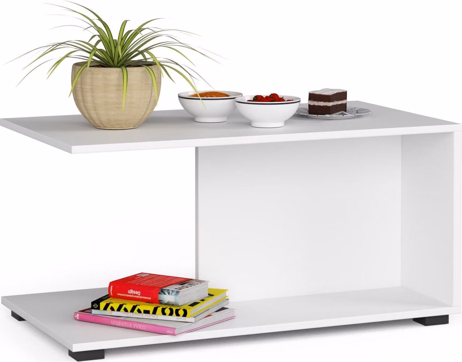 Tavolino da caffè MARGO BIANCO Design Elegante e Pratico 90 cm 45 cm 50 cm