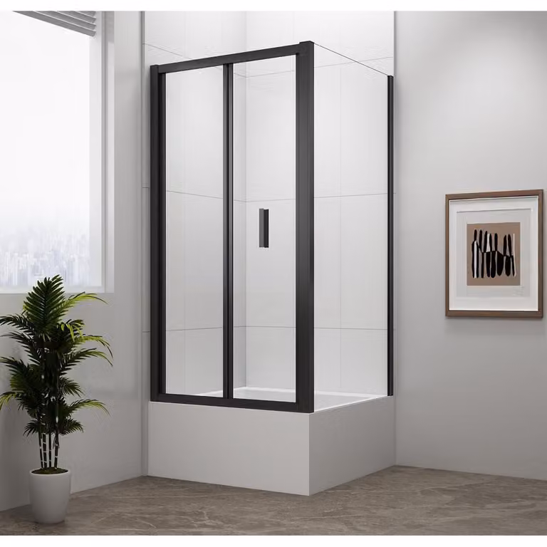 DEEP BLACK Cabina doccia rettangolare 1000x750mm variante L/R, vetro trasparente