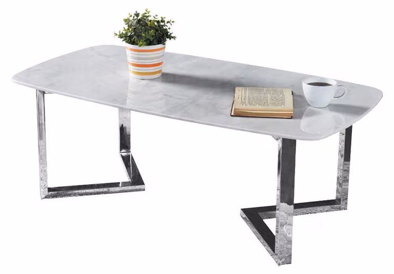 Couchtisch Wohnzimmertisch Sofatisch Weiß Beistelltisch Tisch Weiß Marmor Stil