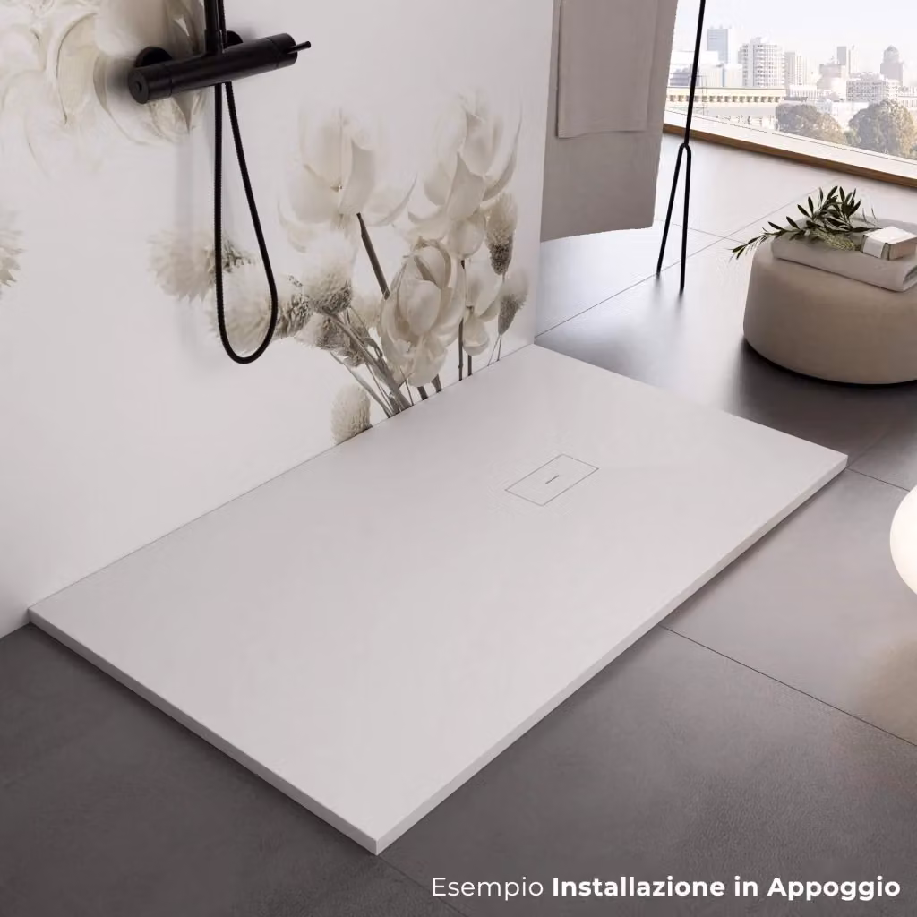 Piatto doccia rettangolare Bonussi Manila in acrilico bianco antiscivolo L 70 cm x P 90 cm – 2