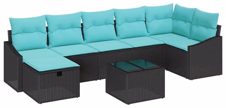 Set di divani con cuscino con archiviazione 8 pcs polyrattan