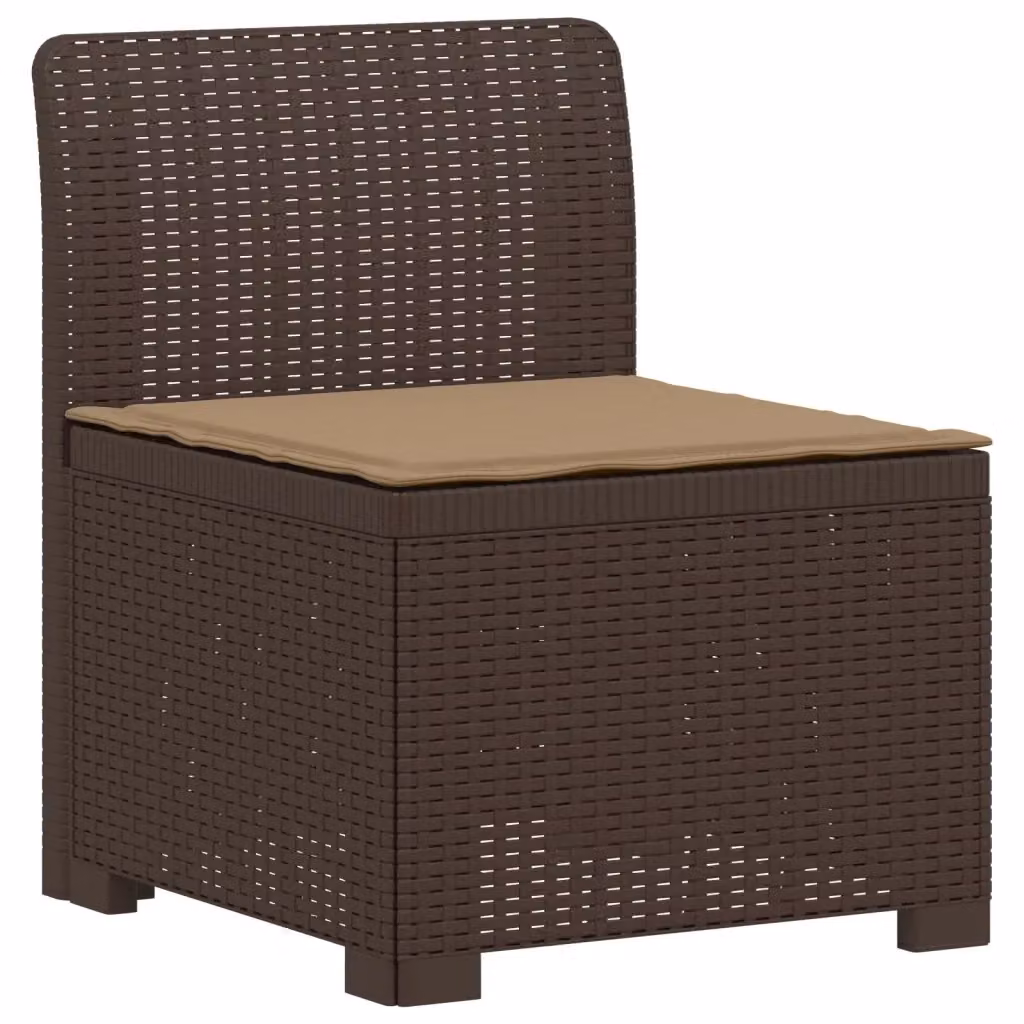Divano da giardino a 1 posto in rattan marrone con cuscino per esterno e balcone – 2