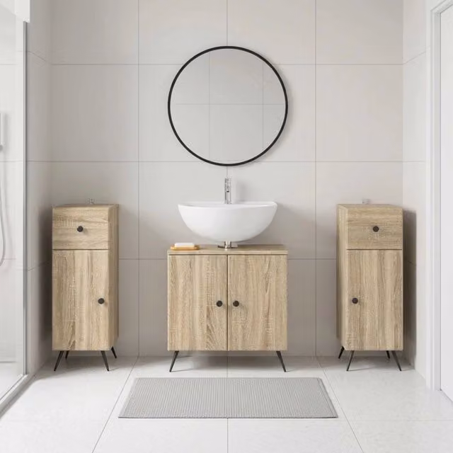 Set di armadietti da bagno in 3 pezzi BREDA Rovere Sonoma 3418046