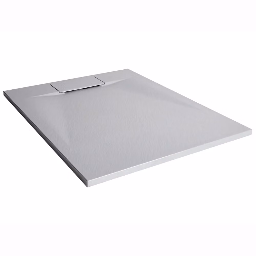 Piatto doccia rettangolare Beliani in mineral cast grigio con effetto pietra naturale e superficie antiscivolo L/P/H: 80 x 100 x 3 cm – 2