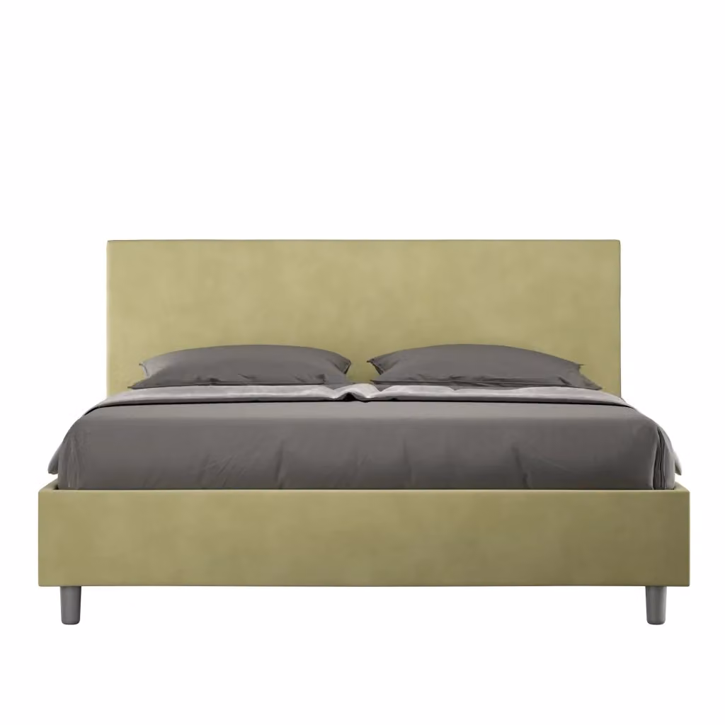 Letto matrimoniale king size Adele Ityhome con contenitore imbottito in microfibra verde L 170 cm x P 200 cm – 2